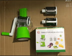 Manual 3‑in‑1 Vegetable Cutter & Drum Grater | Round Slicer | Multifunctional Kitchen Gadget