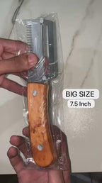 (Big Size) 3in1 Peeler Knife Stainless Steel | Multifunctional Fruit & Vegetable Peeler With Wooden Handle | Kitchen Vegetable Cutter Slicer Tool & Bottle Opener